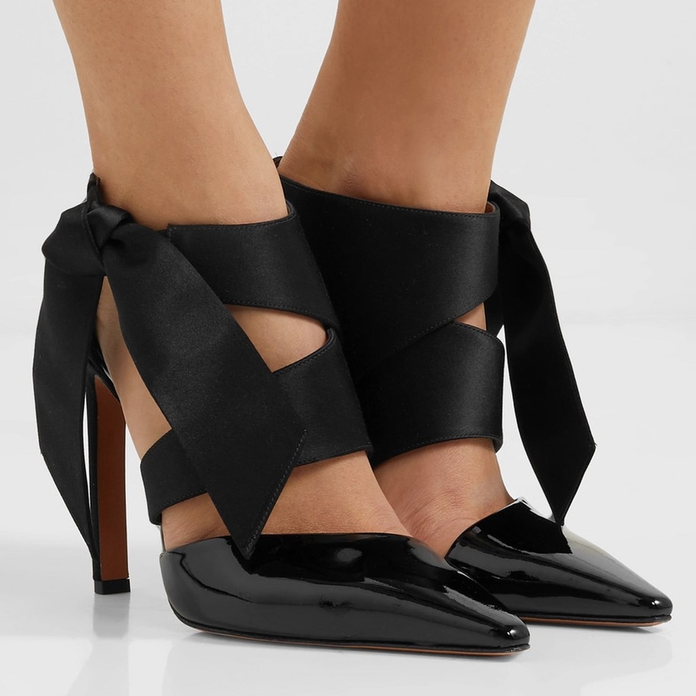 Altuzarra Satin and Patent-Leather Pumps